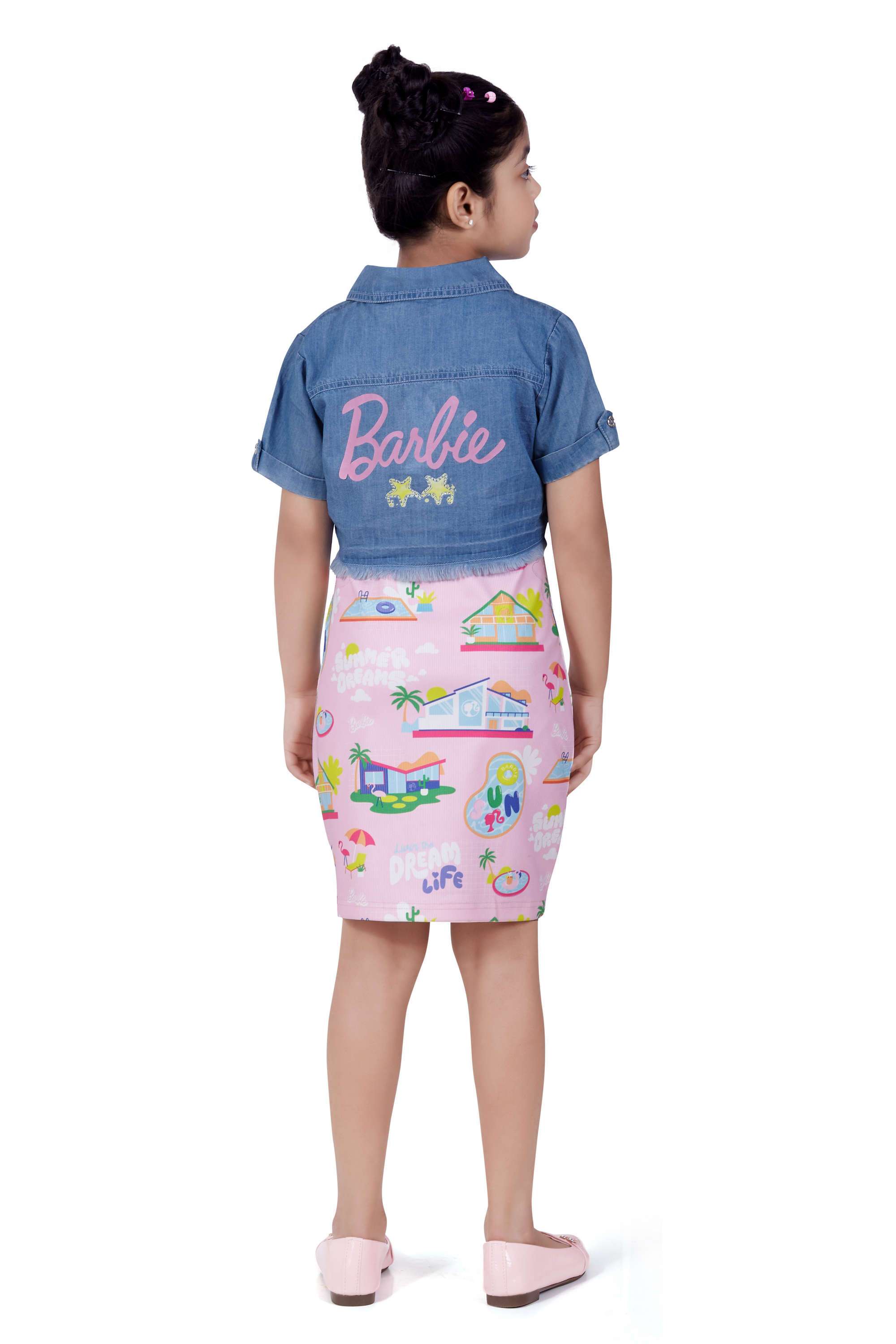 Printed-Polyester-Round-Neck-Girls-Casual-Wear-Dress
