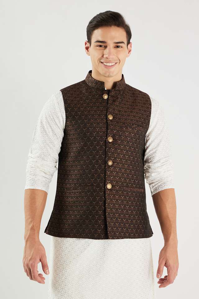 Textured-Polyester-Regular-Fit-Men-s-Waistcoat