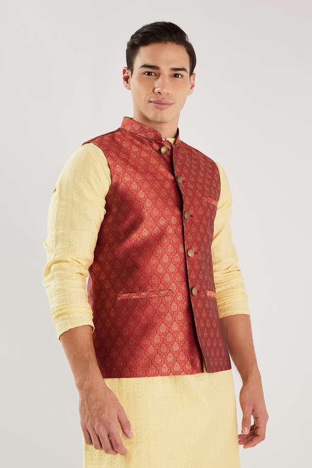 Textured-Polyester-Regular-Fit-Men-s-Waistcoat
