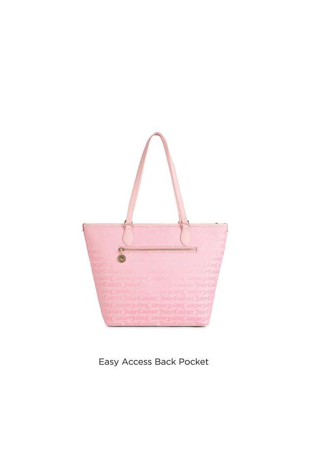 Buy JUICY COUTURE Pink Textured PU Zipper Closure Women's Tote Bag