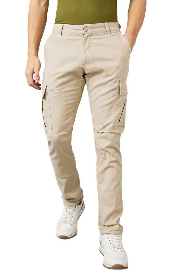 Solid-Blended-Fabric-Regular-Fit-Men-s-Casual-Wear-Trousers