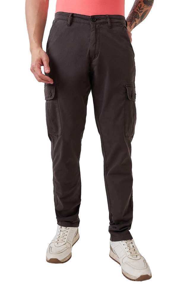 Solid-Cotton-Blend-Regular-Fit-Men-s-Casual-Trousers