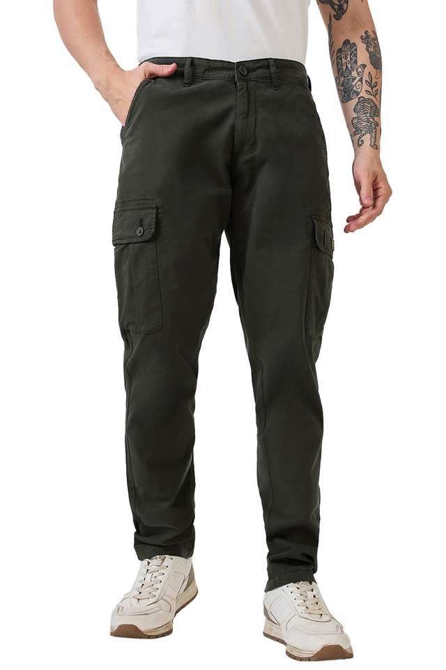 Solid-Cotton-Blend-Regular-Fit-Men-s-Casual-Trousers