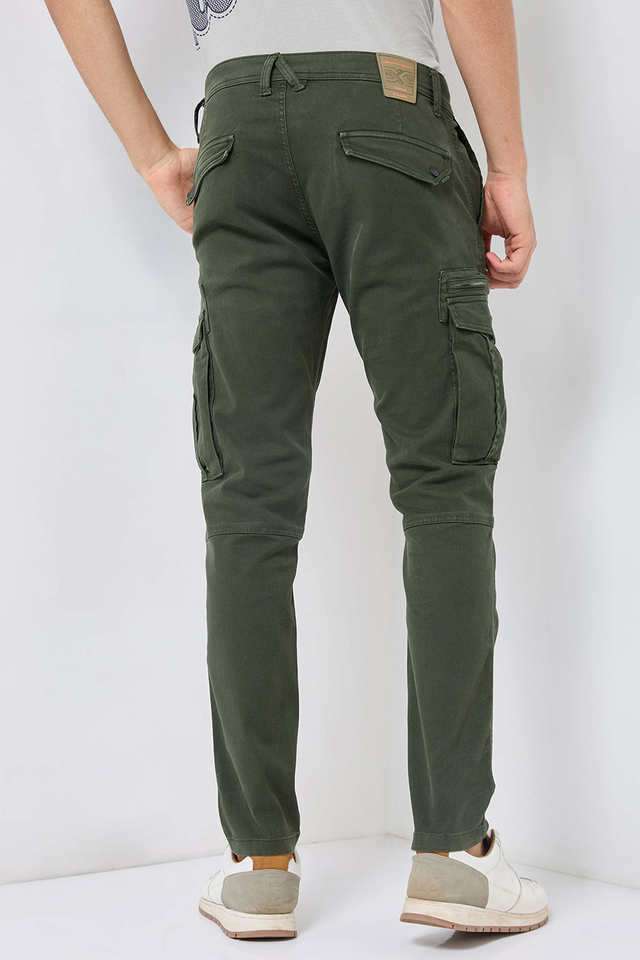 Solid-Cotton-Stretch-Tapered-Fit-Men-s-Casual-Wear-Trousers