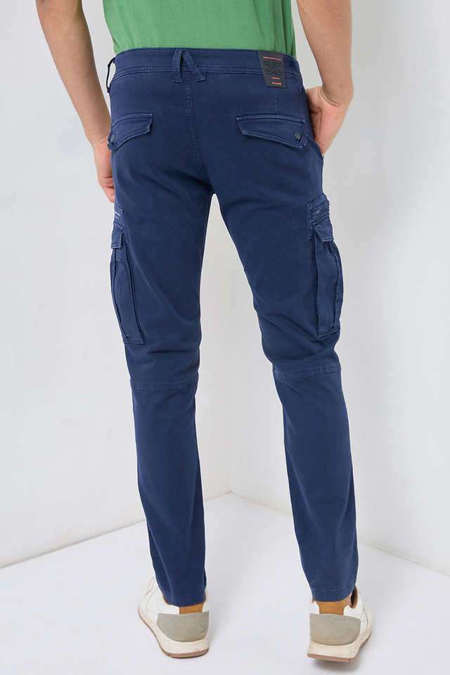 Solid-Cotton-Stretch-Tapered-Fit-Men-s-Casual-Wear-Trousers