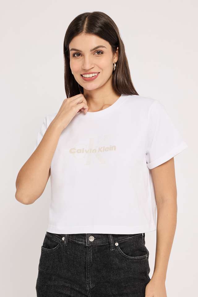 Solid-Cotton-Round-Neck-Women-s-T-Shirt