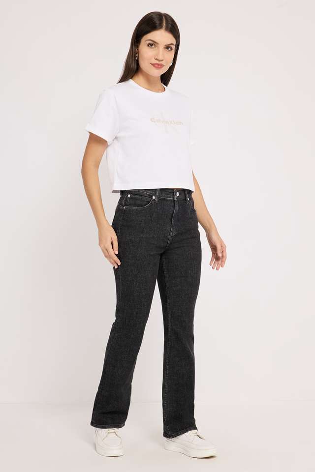 Solid-Cotton-Round-Neck-Women-s-T-Shirt