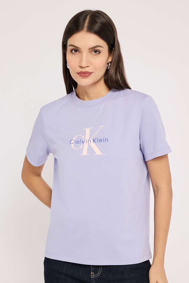 Solid-Cotton-Round-Neck-Women-s-T-Shirt