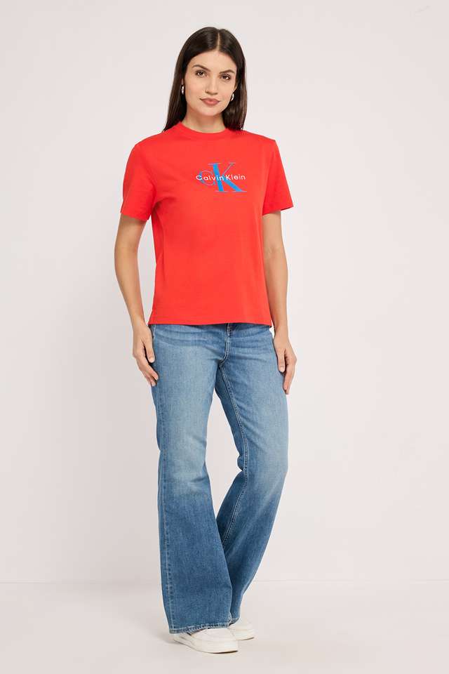 Solid-Cotton-Round-Neck-Women-s-T-Shirt