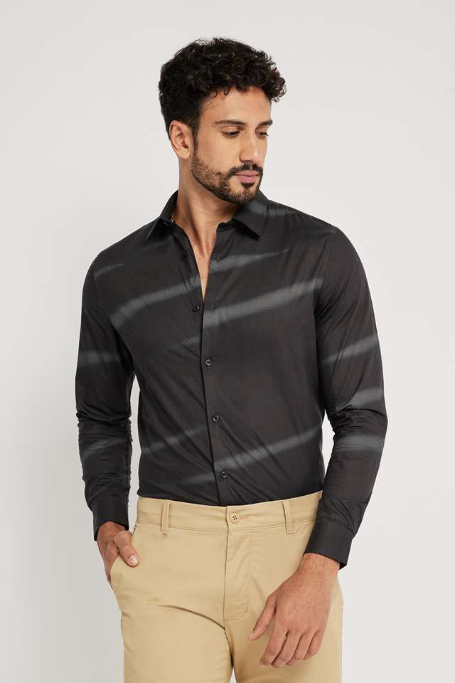 Printed-Blended-Fabric-Slim-Fit-Men-s-Casual-Shirt