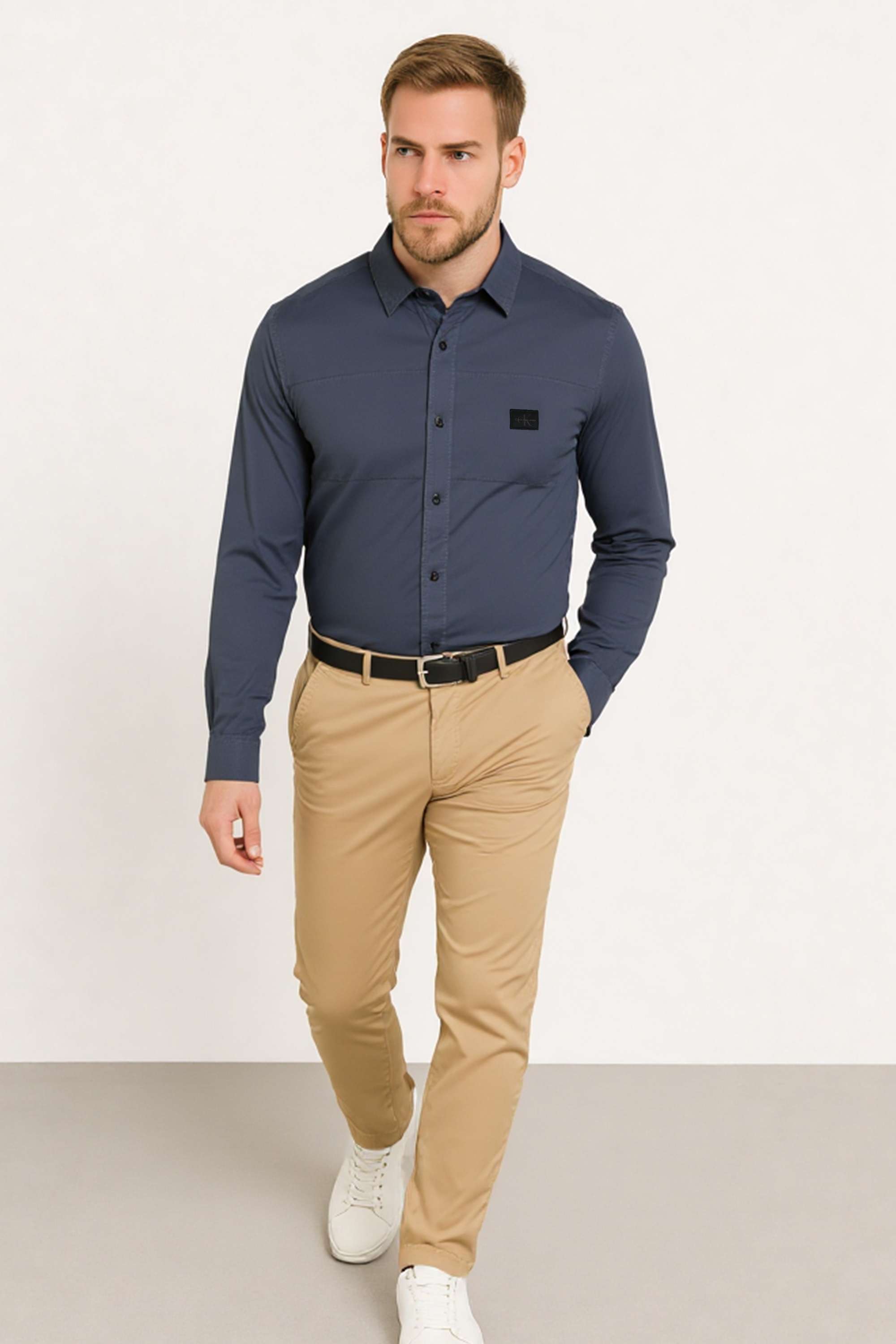 Solid-Cotton-Slim-Fit-Men-s-Casual-Wear-Shirt