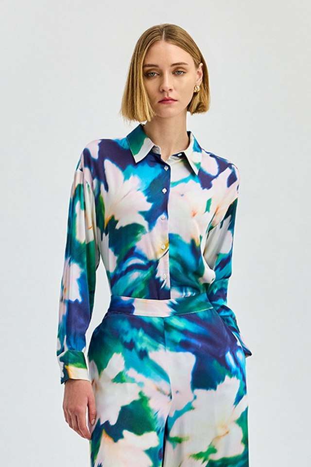 cover story Floral Collared Viscose Women Casual Wear Shirt-picture-31