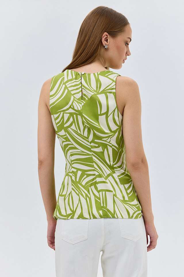 Abstract-Viscose-Round-Neck-Women-Top