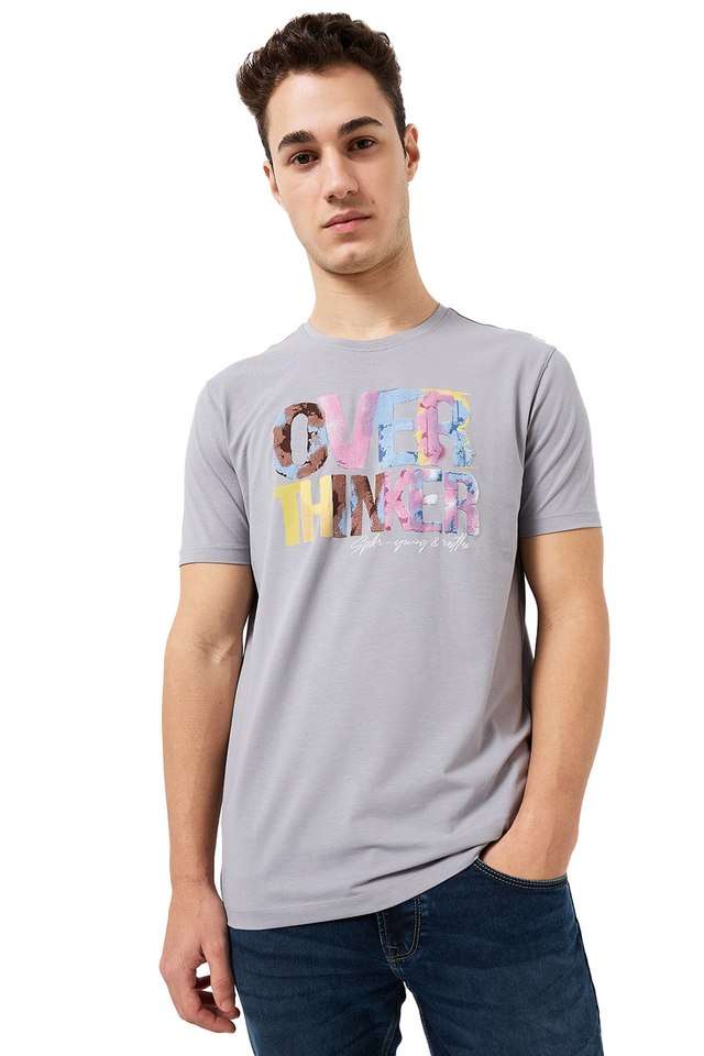 Solid-Blended-Fabric-Round-Neck-Men-s-T-Shirt