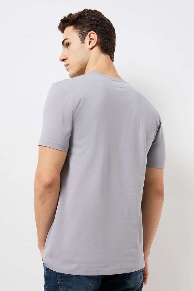 Solid-Blended-Fabric-Round-Neck-Men-s-T-Shirt
