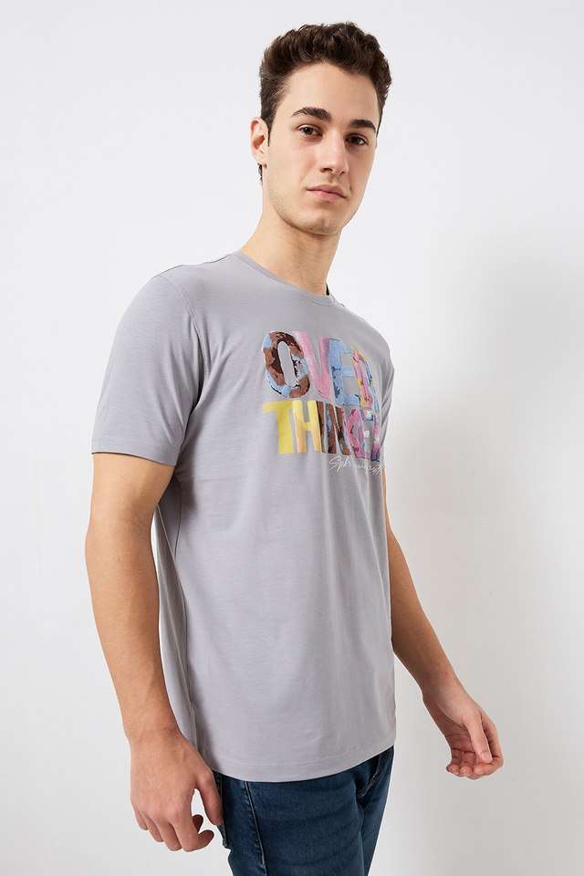 Solid-Blended-Fabric-Round-Neck-Men-s-T-Shirt
