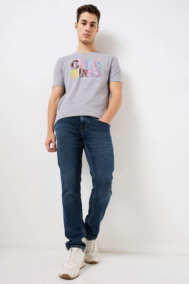 Solid-Blended-Fabric-Round-Neck-Men-s-T-Shirt