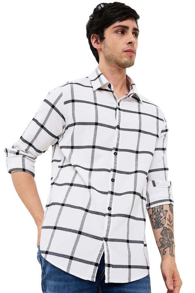 Checks-Blended-Fabric-Slim-Fit-Men-s-Casual-Wear-Shirt