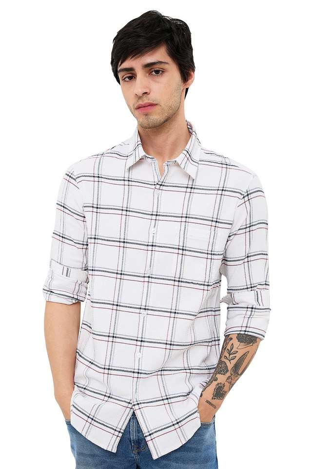 Checks-Blended-Fabric-Slim-Fit-Men-s-Casual-Wear-Shirt