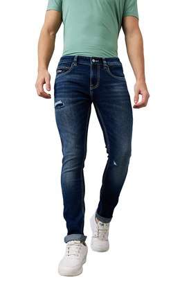 Light-Wash-Blended-Fabric-Slim-Fit-Men-s-Jeans