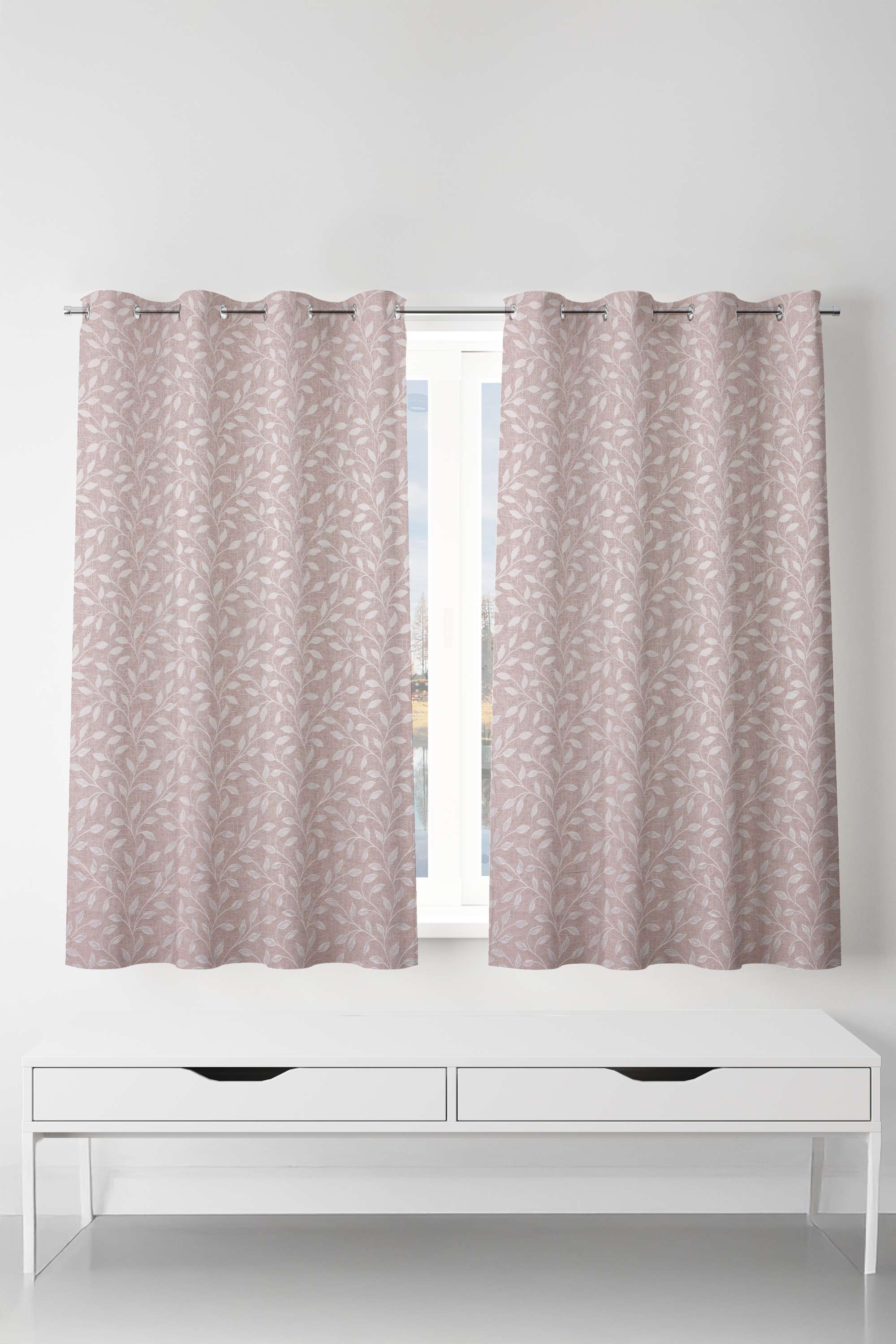 Adorne-Do-Leafy-Pink-Window-Curtain-1.3-x-1.52M