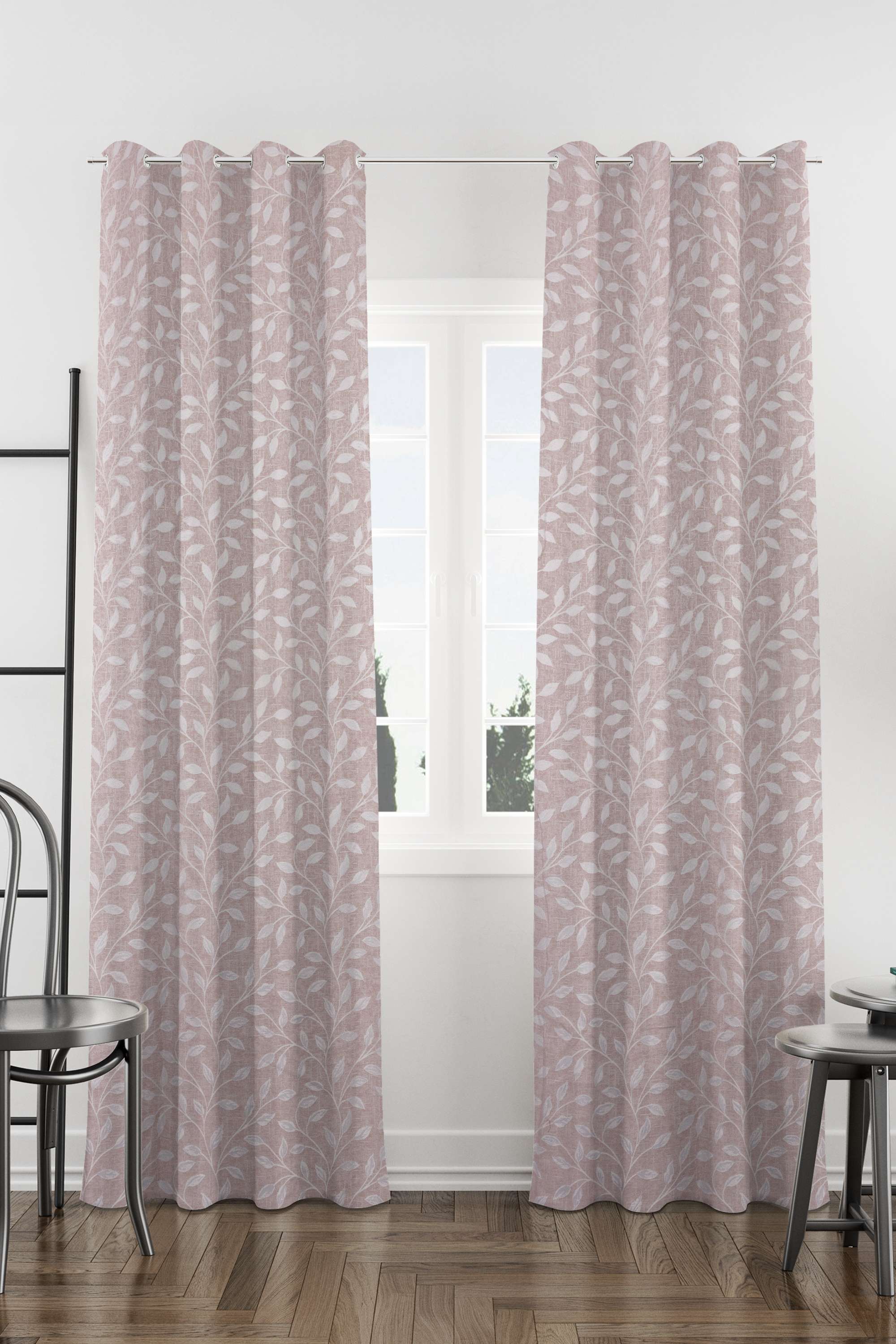 Adorne-Do-Leafy-Pink-XL-Door-Curtain-1.3-x-2.74M