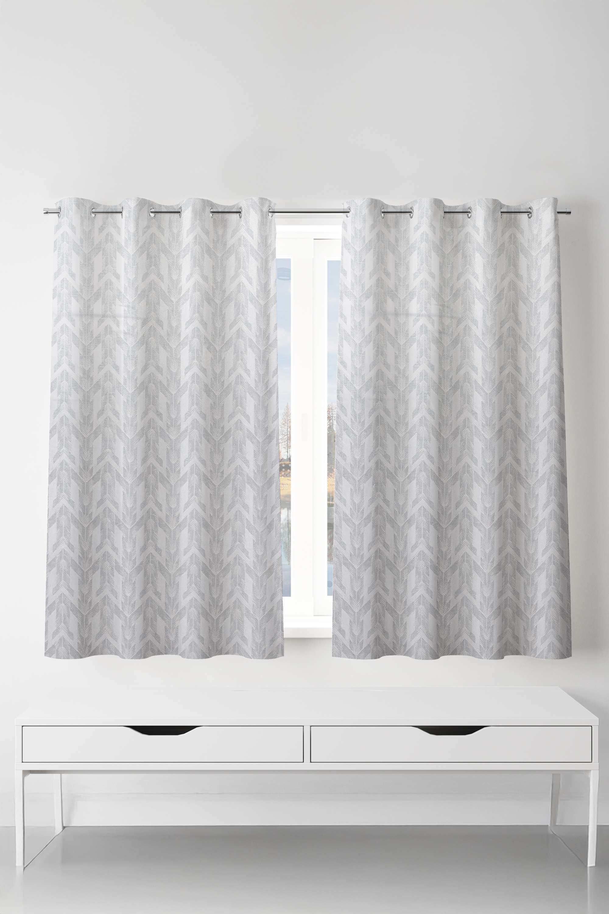 Adorne-Do-Chevron-Grey-Window-Curtain-1.3-x-1.52M