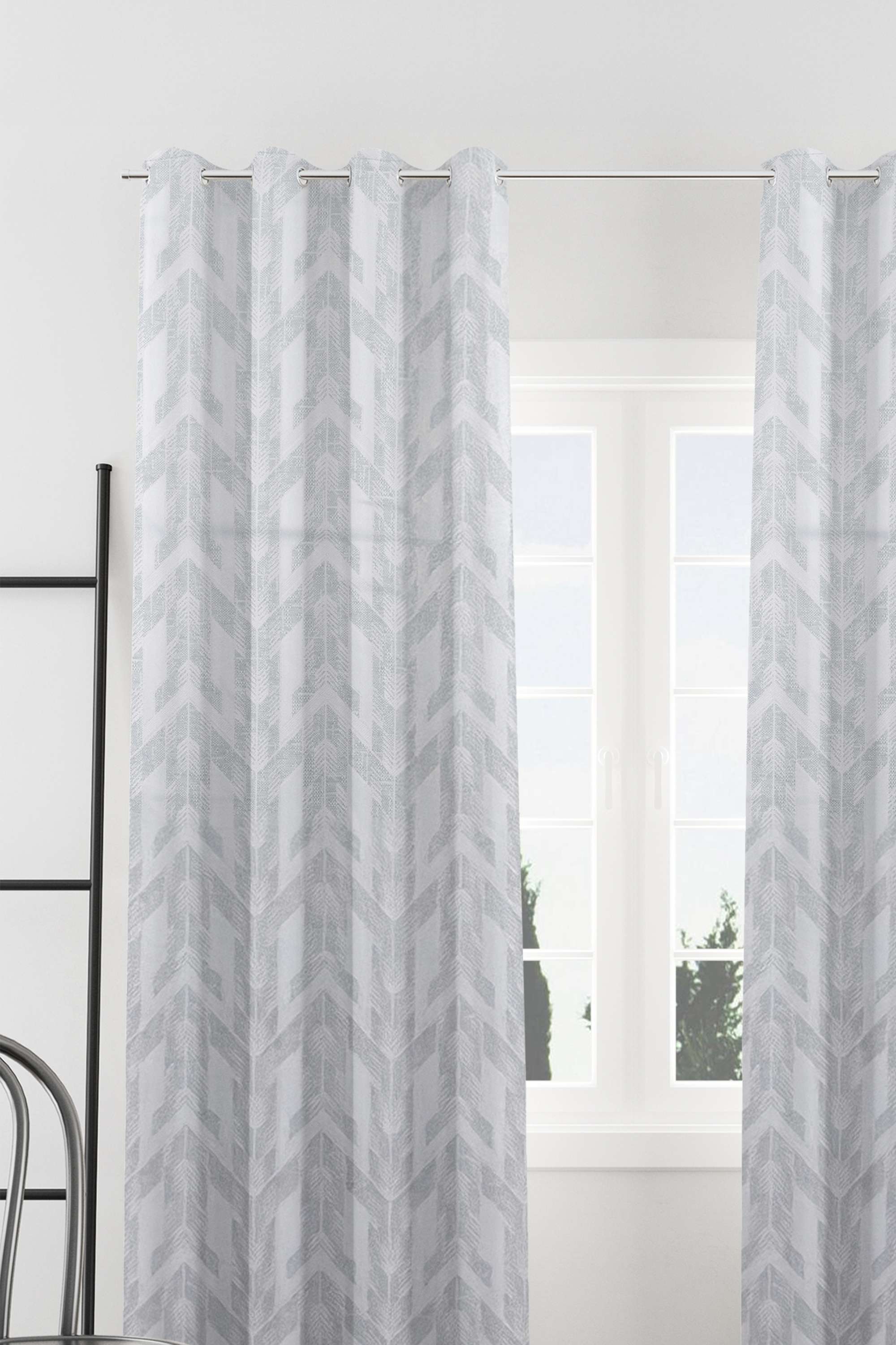 Adorne-Do-Chevron-Grey-Door-Curtain-1.3-x-2.25M