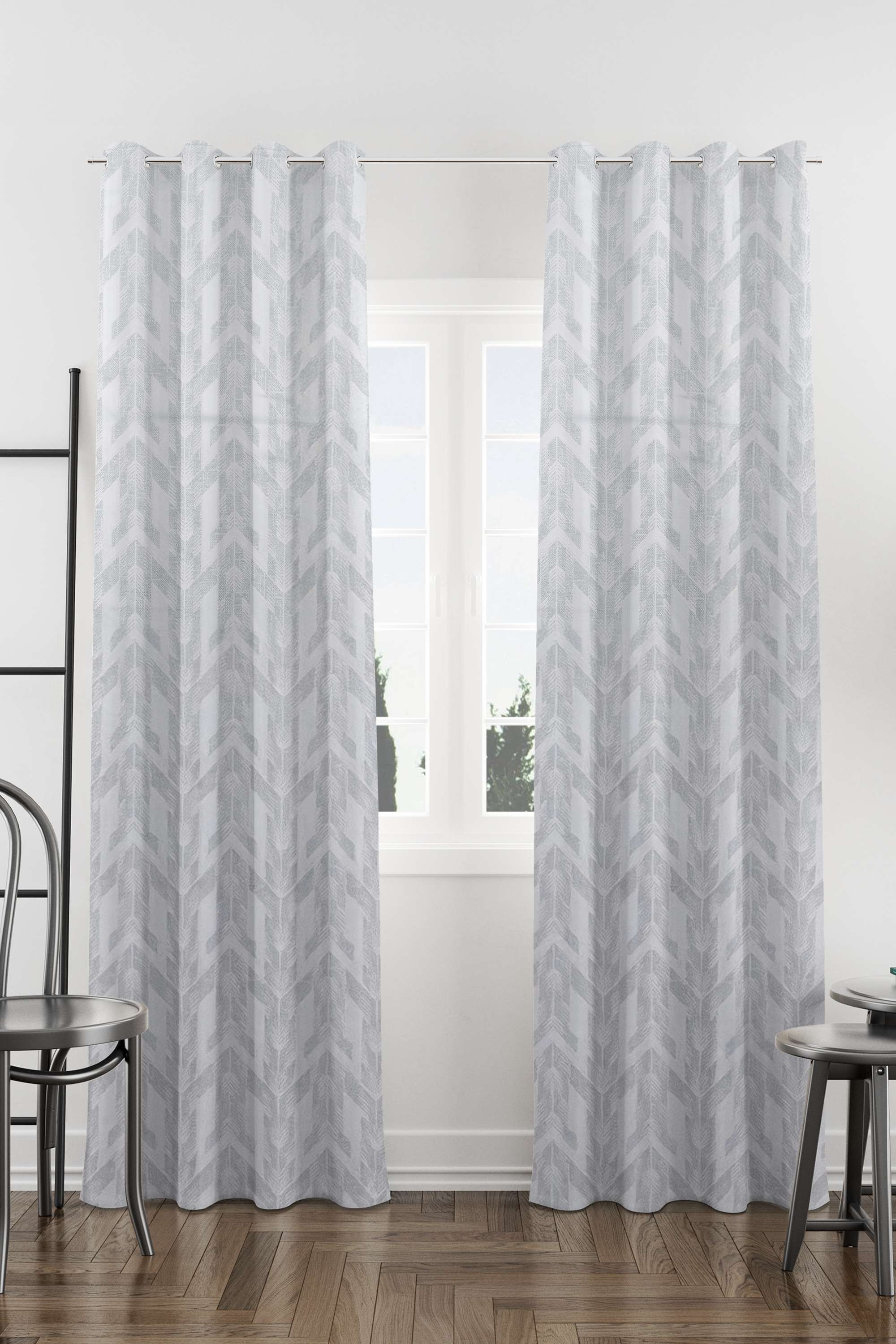 Adorne-Do-Chevron-Grey-XL-Door-Curtain-1.3-x-2.74M