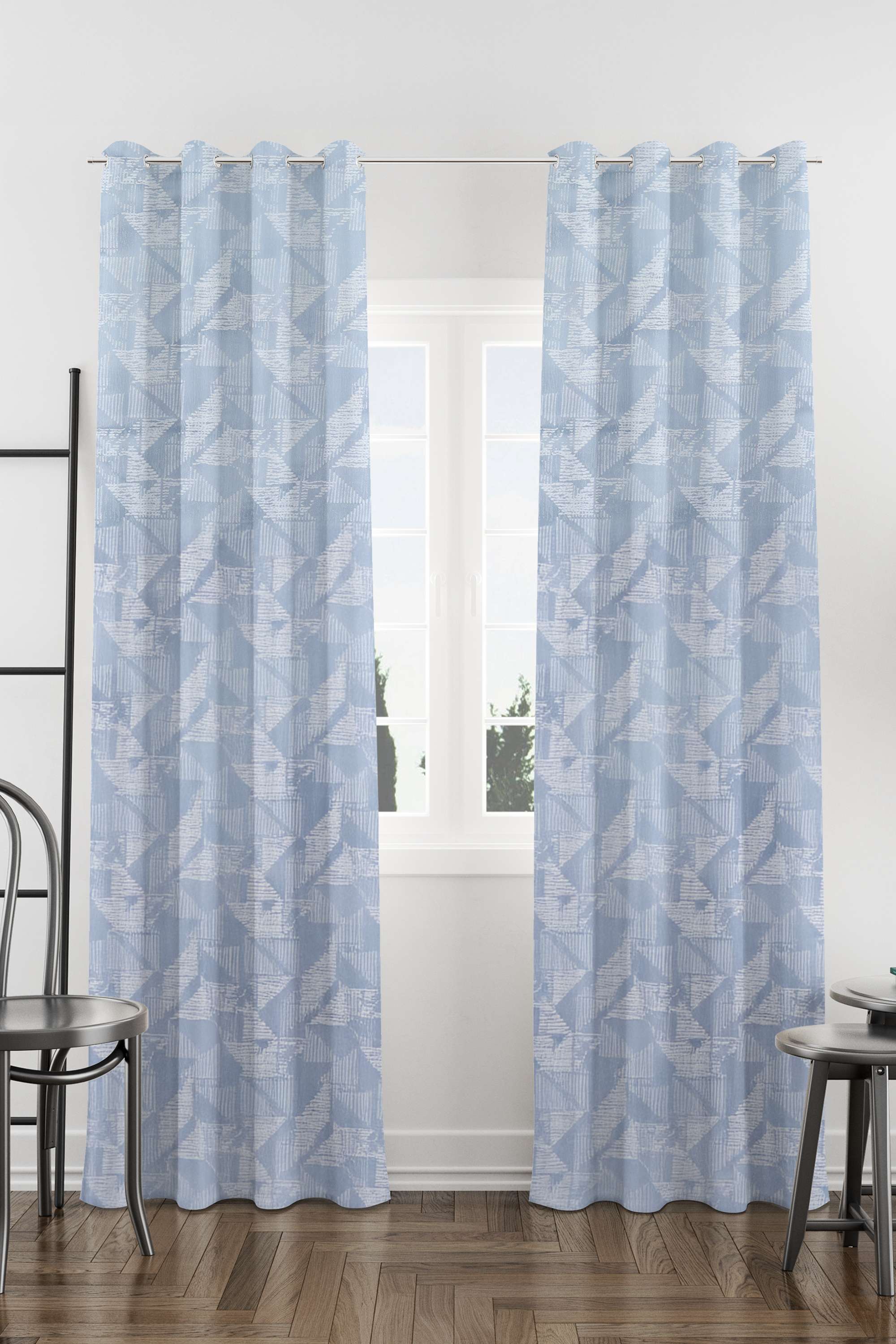 Adorne-Bo-Geo-Blue-Door-Curtain-1.1-x-2.25M