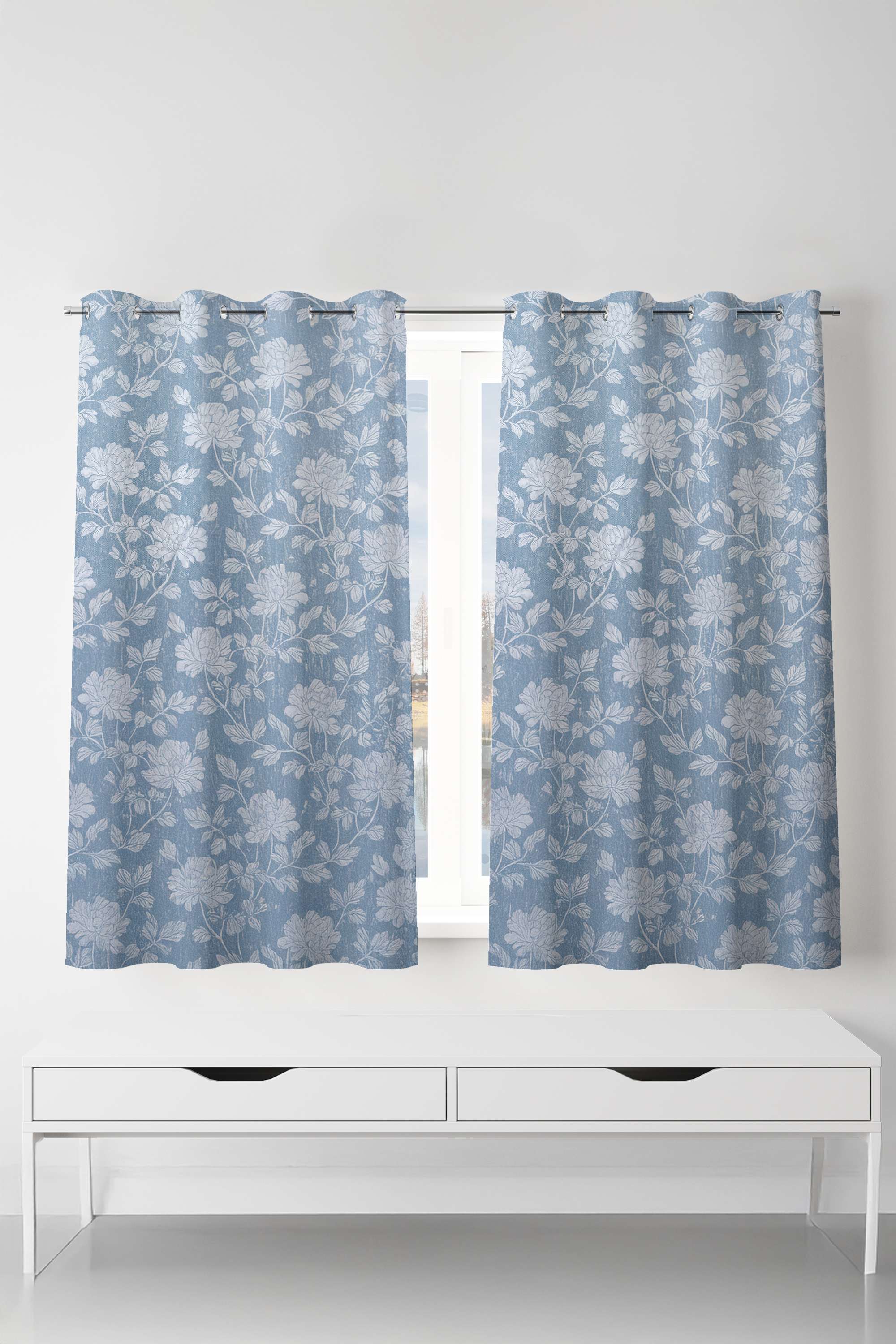 Adorne-Bo-Floral-Blue-Window-Curtain-1.3-x-1.52M