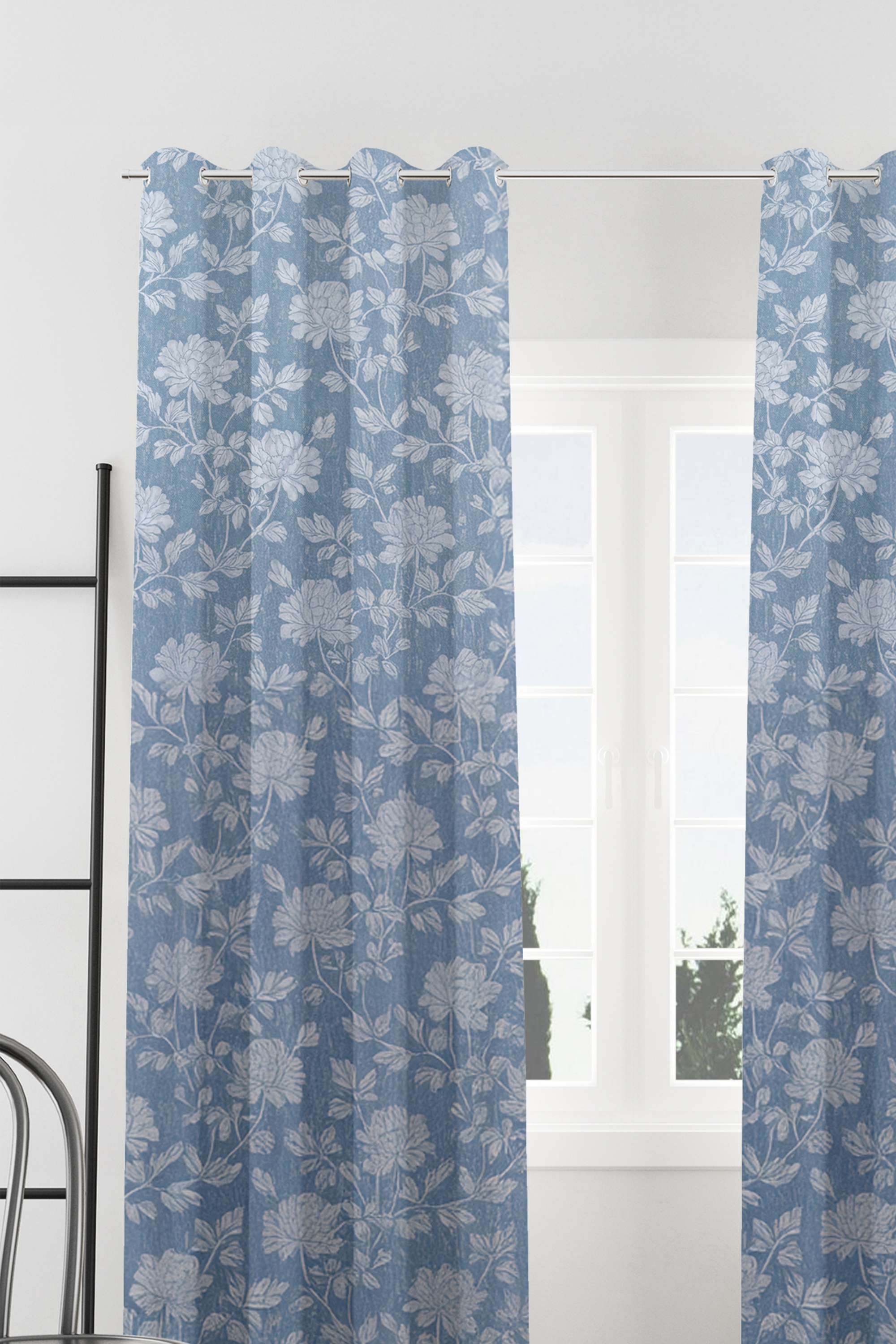 Adorne-Bo-Floral-Blue-Door-Curtain-1.3-x-2.25M
