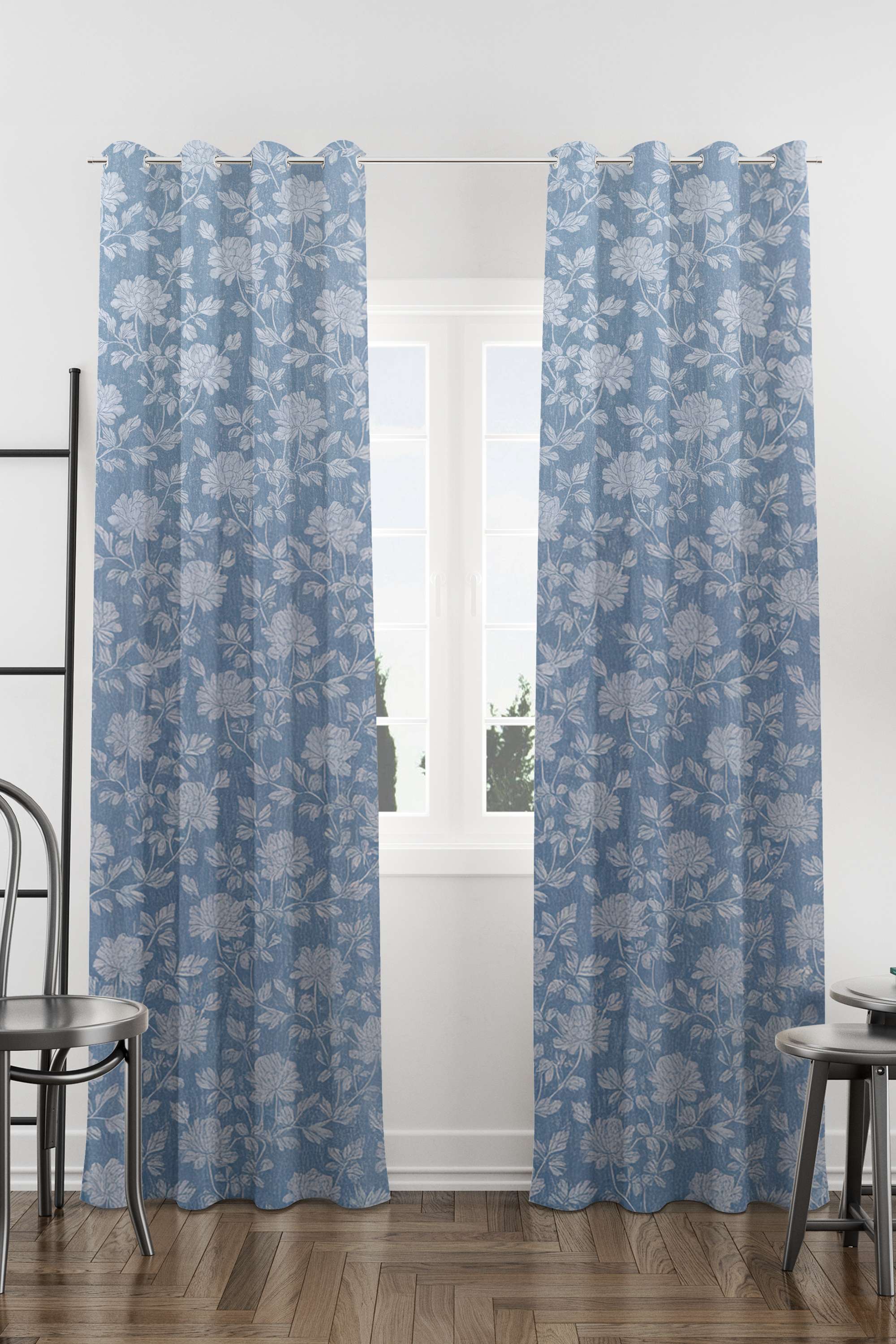 Adorne-Bo-Floral-Blue-XL-Door-Curtain-1.3-x-2.74M