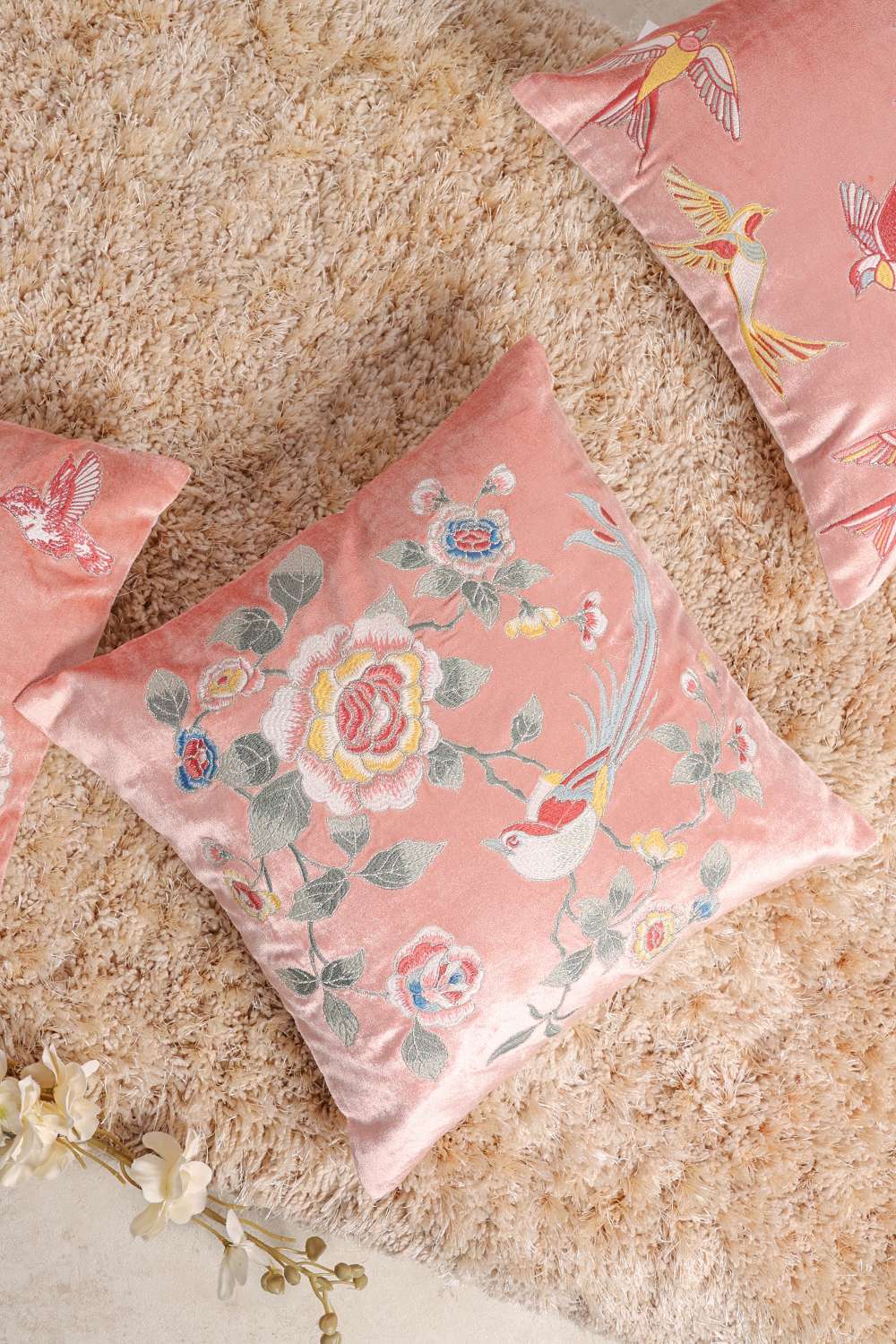 Po-Parsigara-Floral-Bird-Pink-Cc-40X40Cm