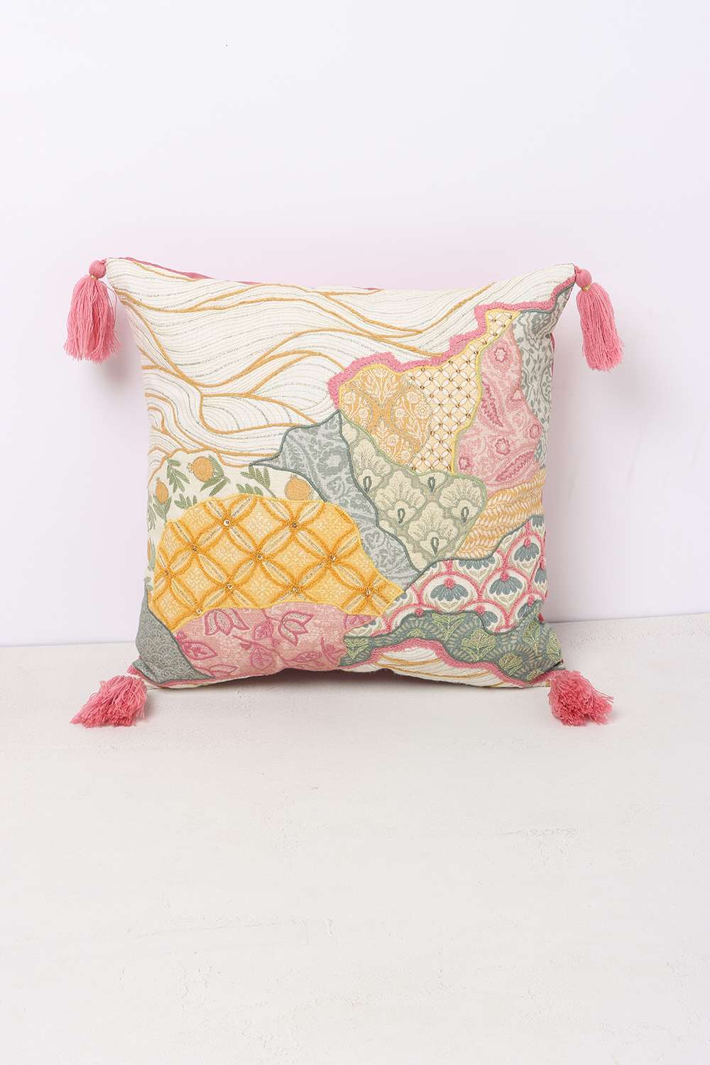 Gi-Indie-Patch-Allover-Cushion-Cover-Mlt-40X40Cm