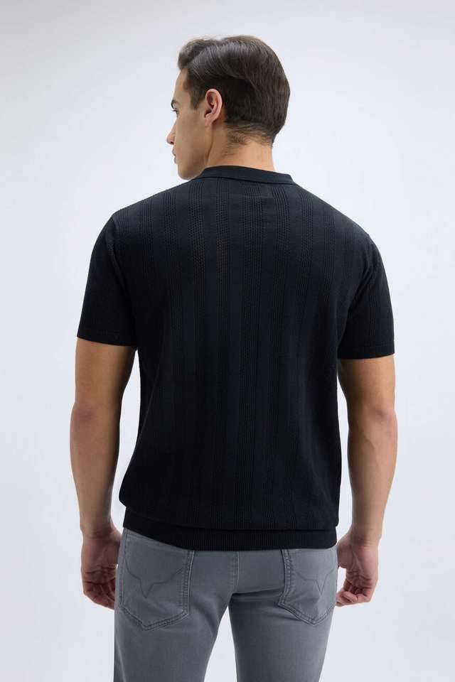Textured-Cotton-Regular-Fit-Men-Polo-T-Shirt