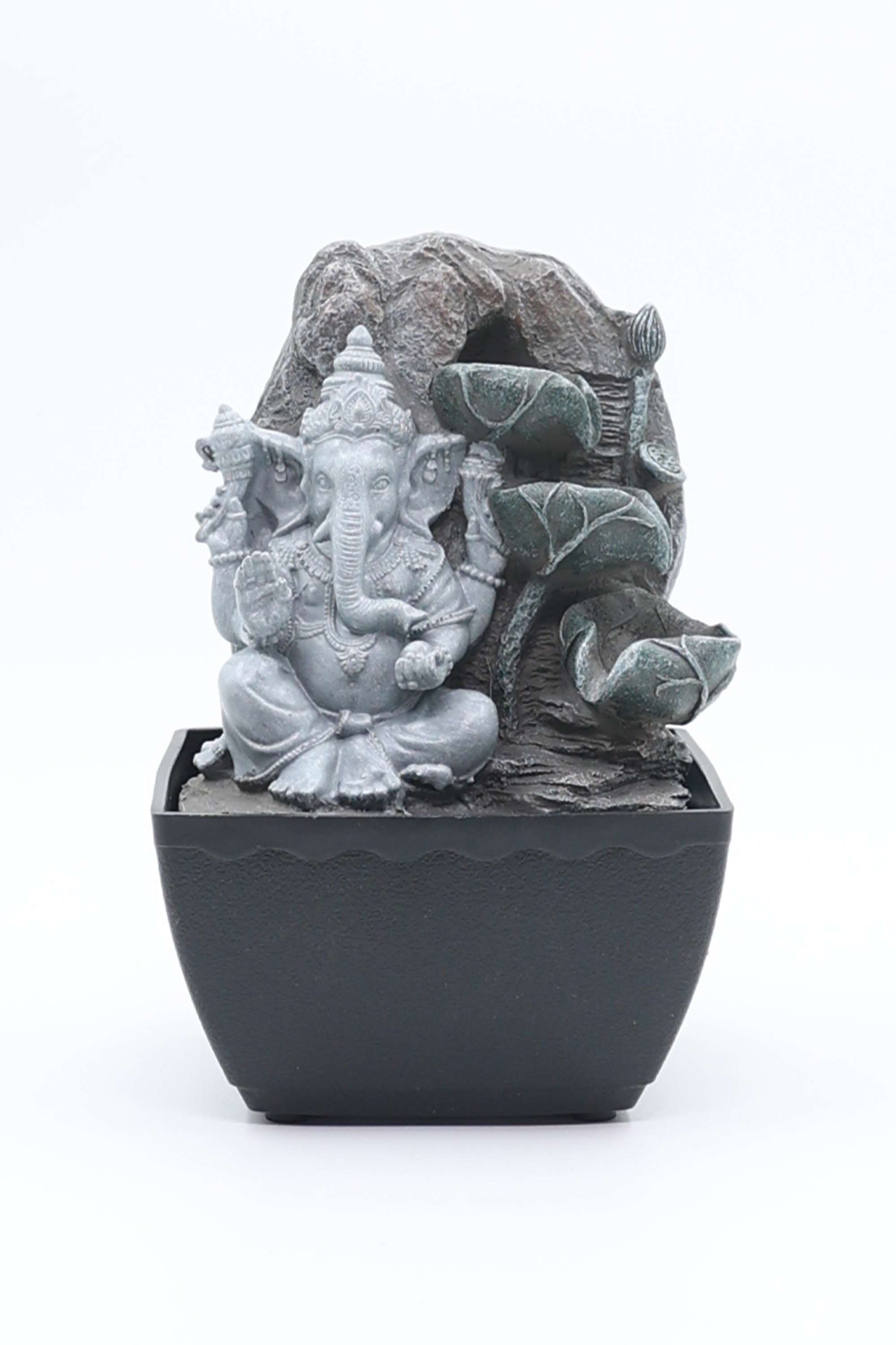 Aqua-Bliss-Mini-grey-ganesha-fountain-with-light-18CM