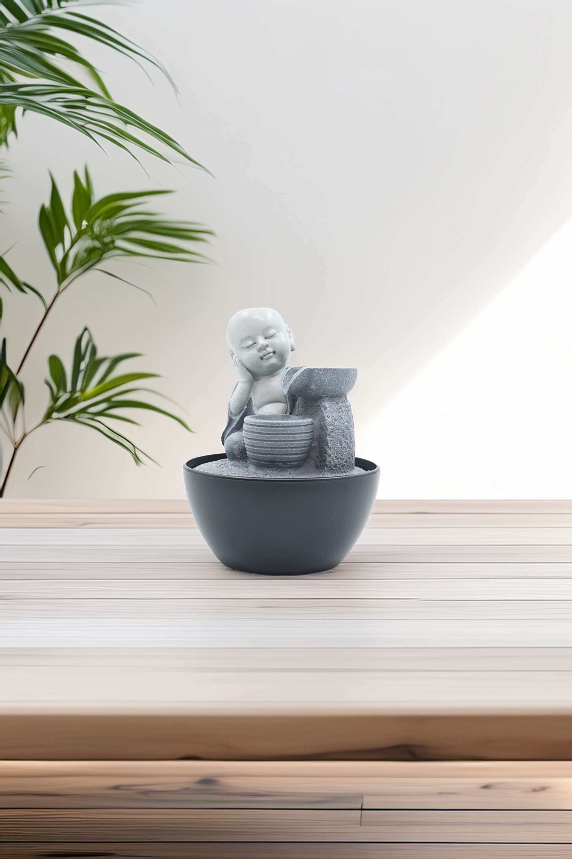 Aqua-Bliss-Mini-grey-monk-fountain-with-light-18CM