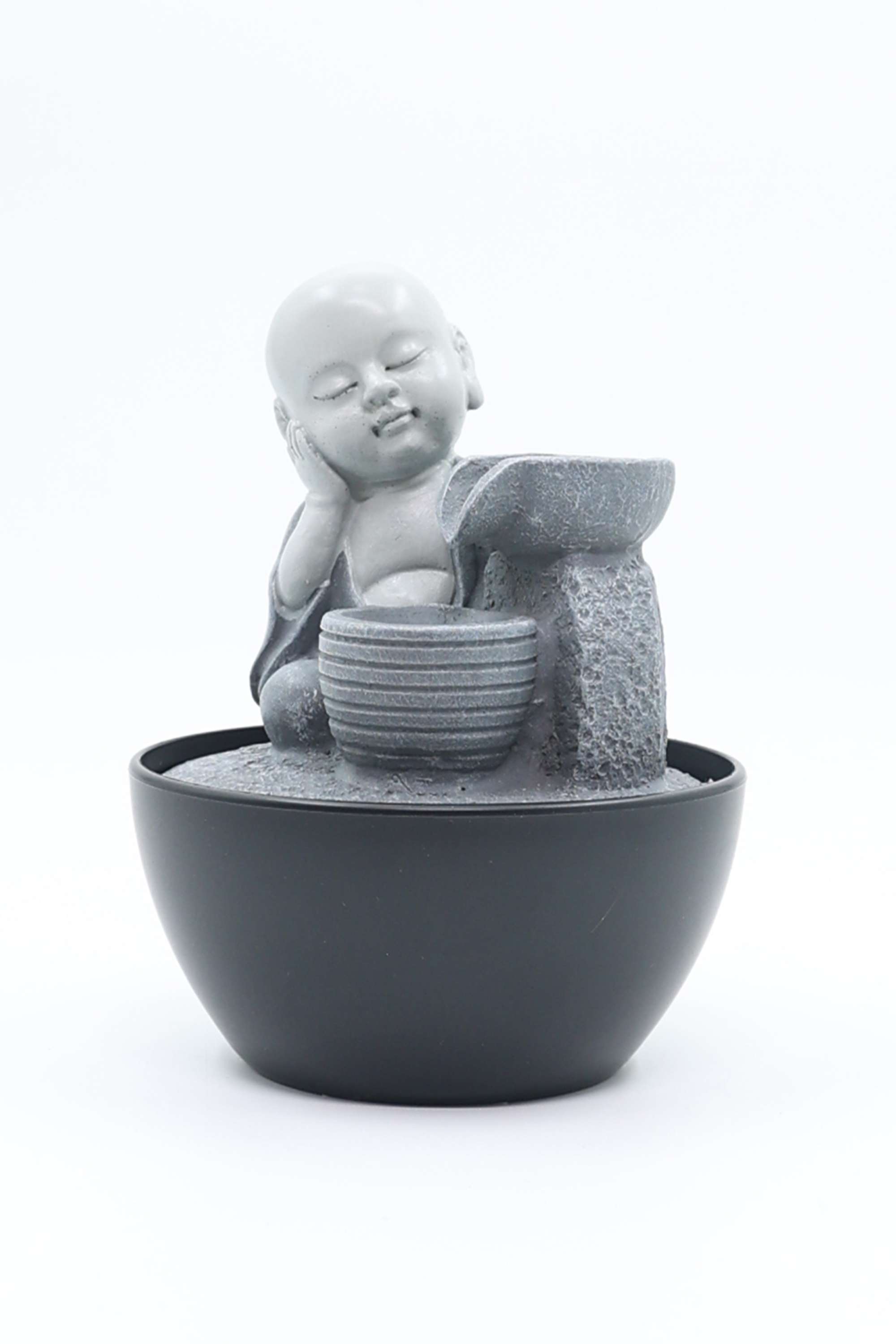 Aqua-Bliss-Mini-grey-monk-fountain-with-light-18CM