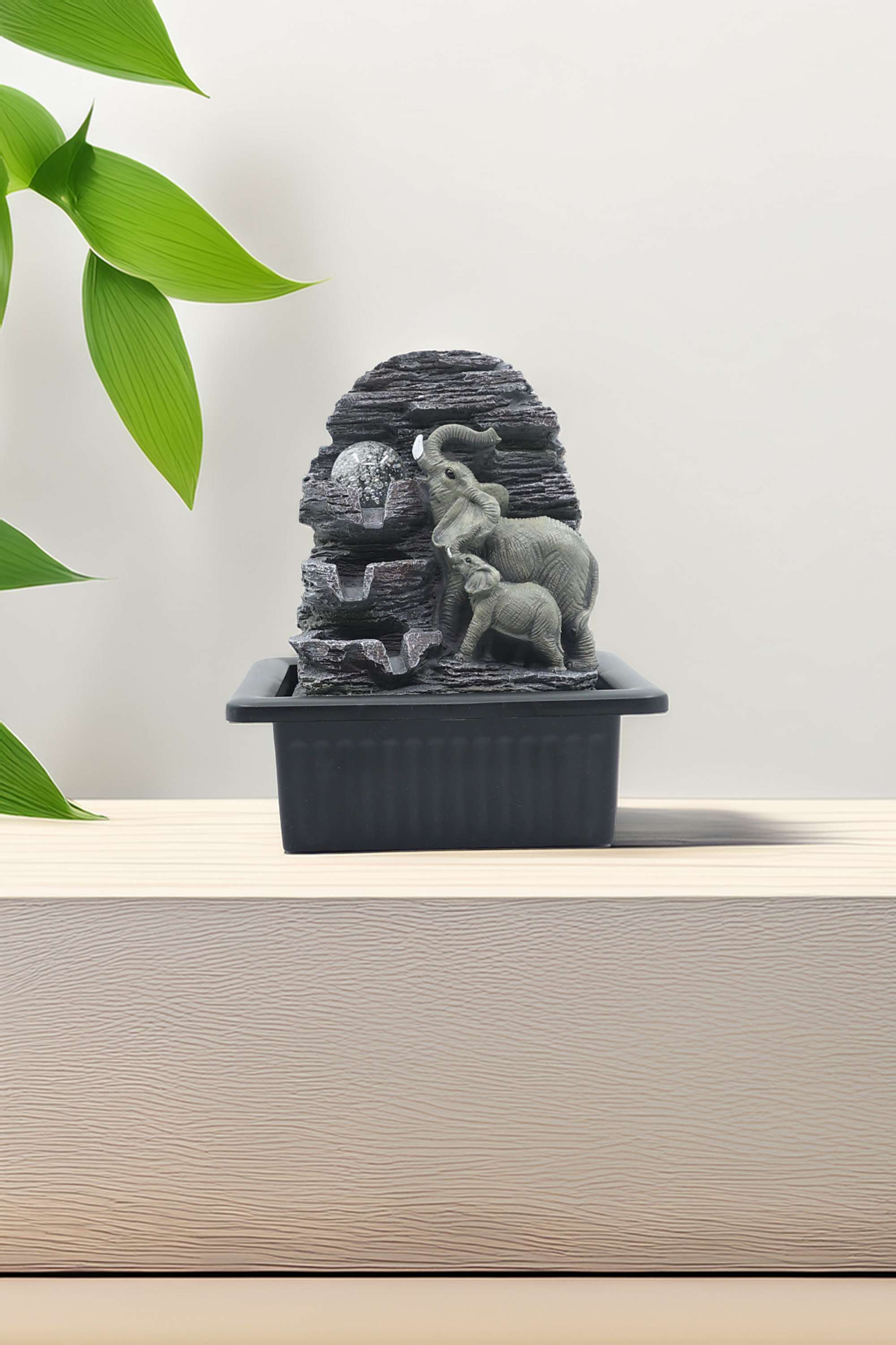 Aqua-Bliss-Mid-elephant-fountain-with-ball-&-light-25CM