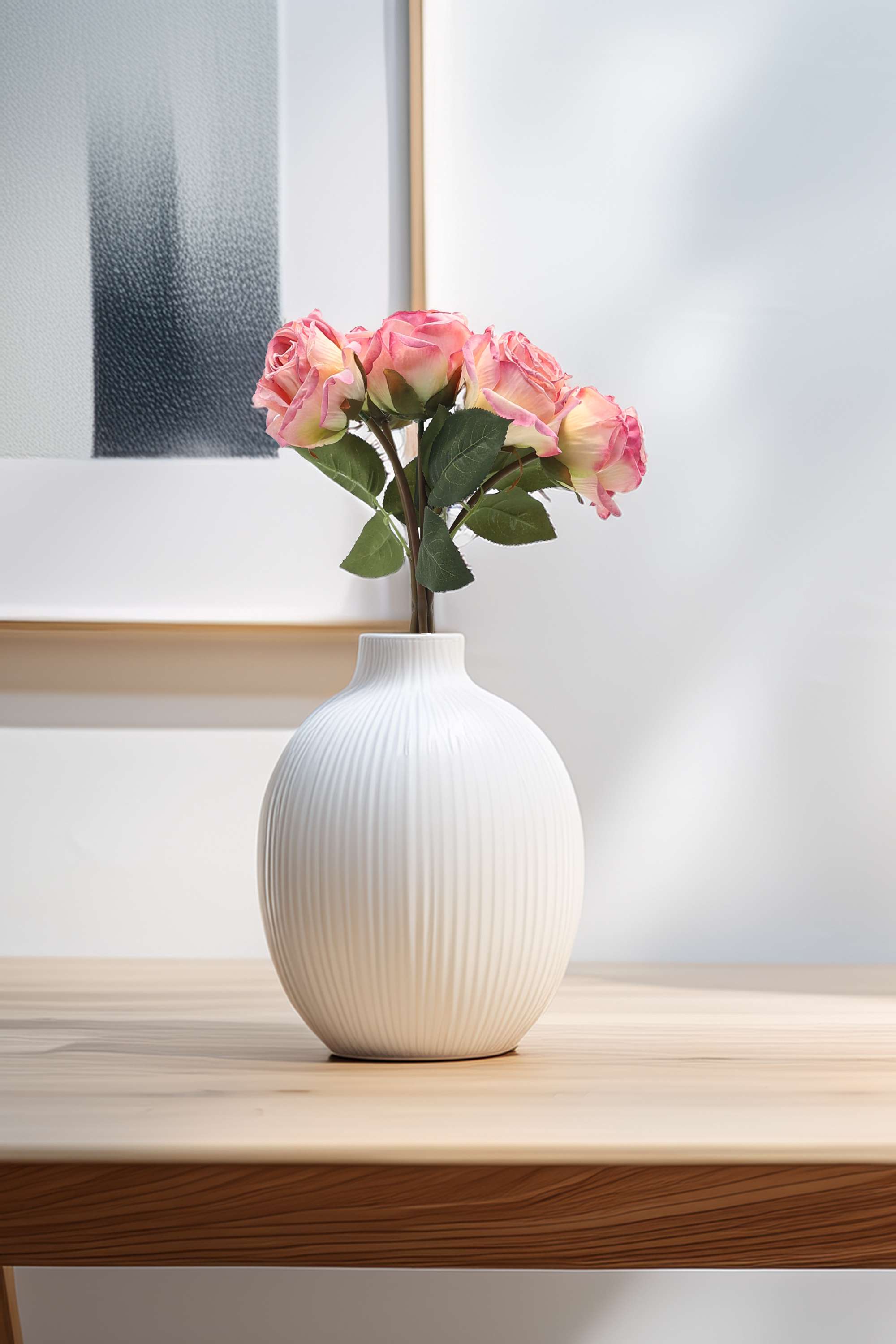 Florasilk-rose-flower-bunch-pink-33CM