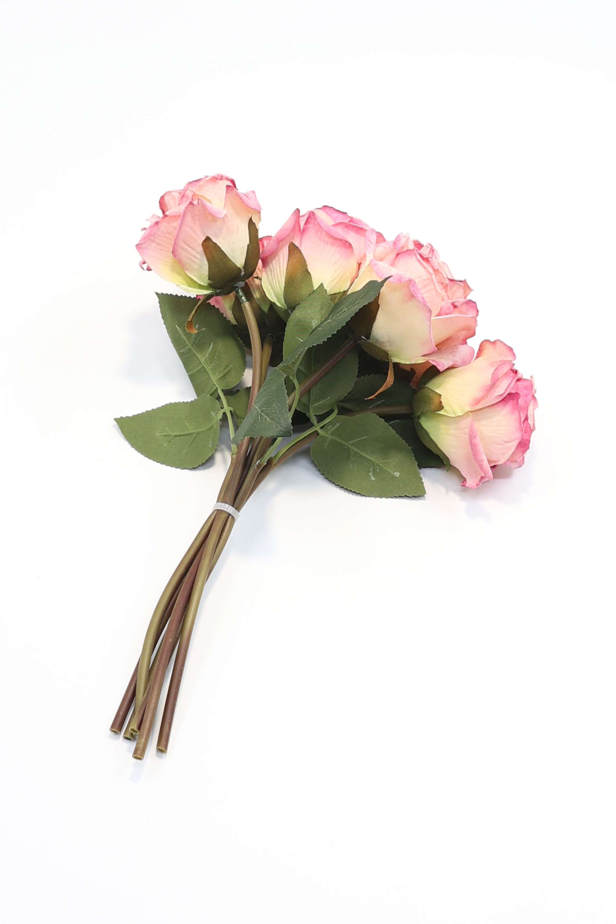 Florasilk-rose-flower-bunch-pink-33CM