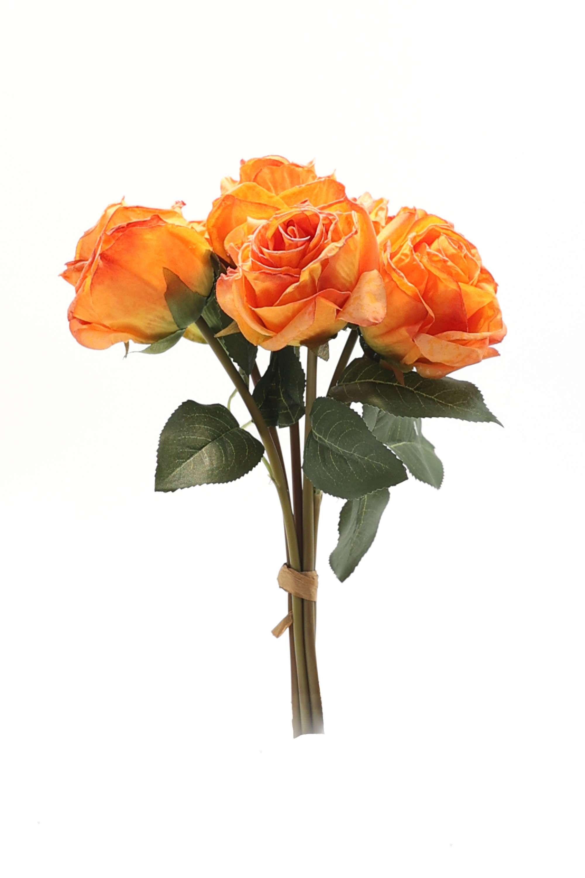 Florasilk-rose-flower-bunch-yellow-33CM