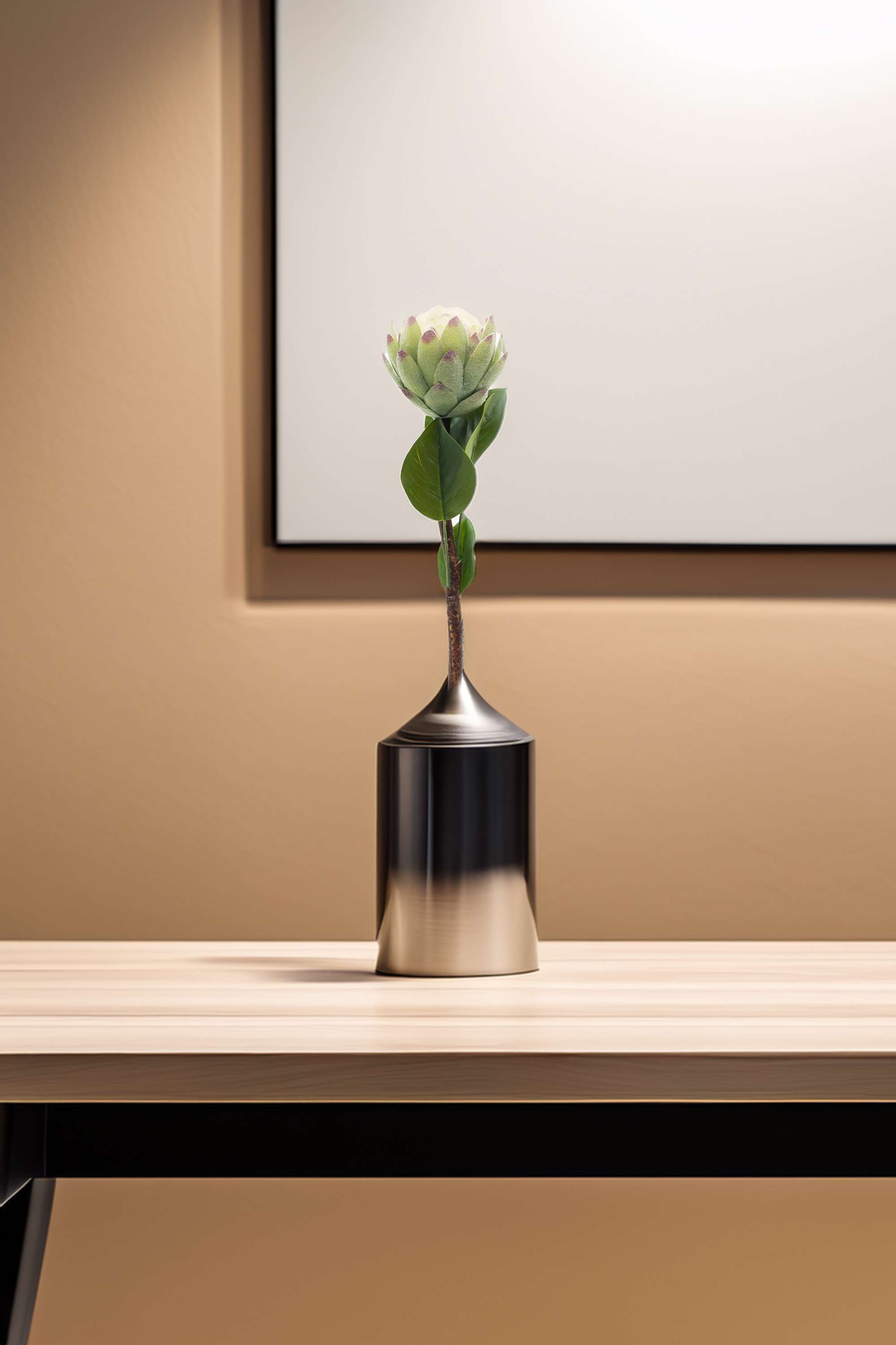 Florasilk-Protea-Bud-Flower-Stem-White-46Cm