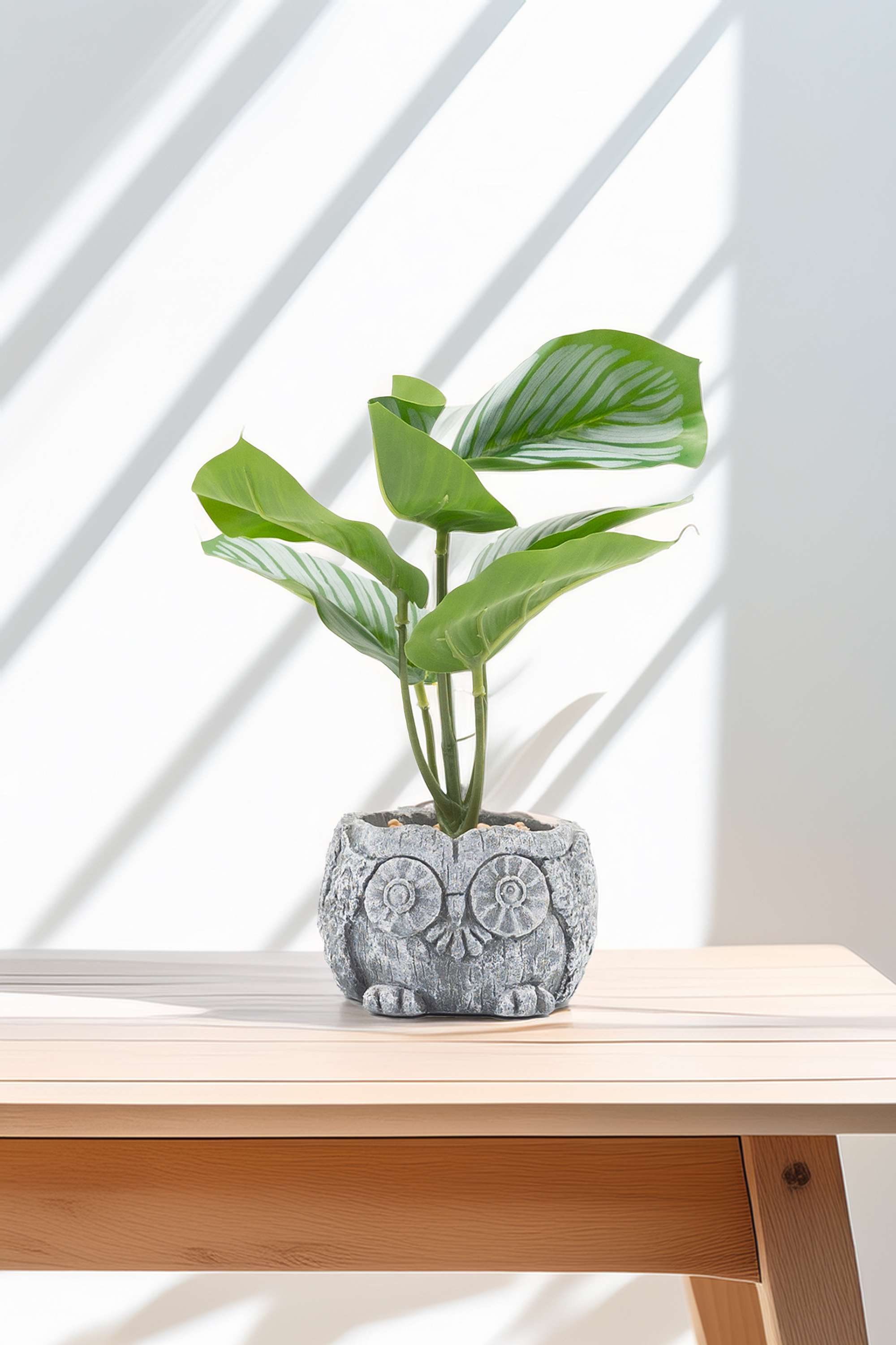 Everera-Owl-Ceramic-Potted-Plant-Green