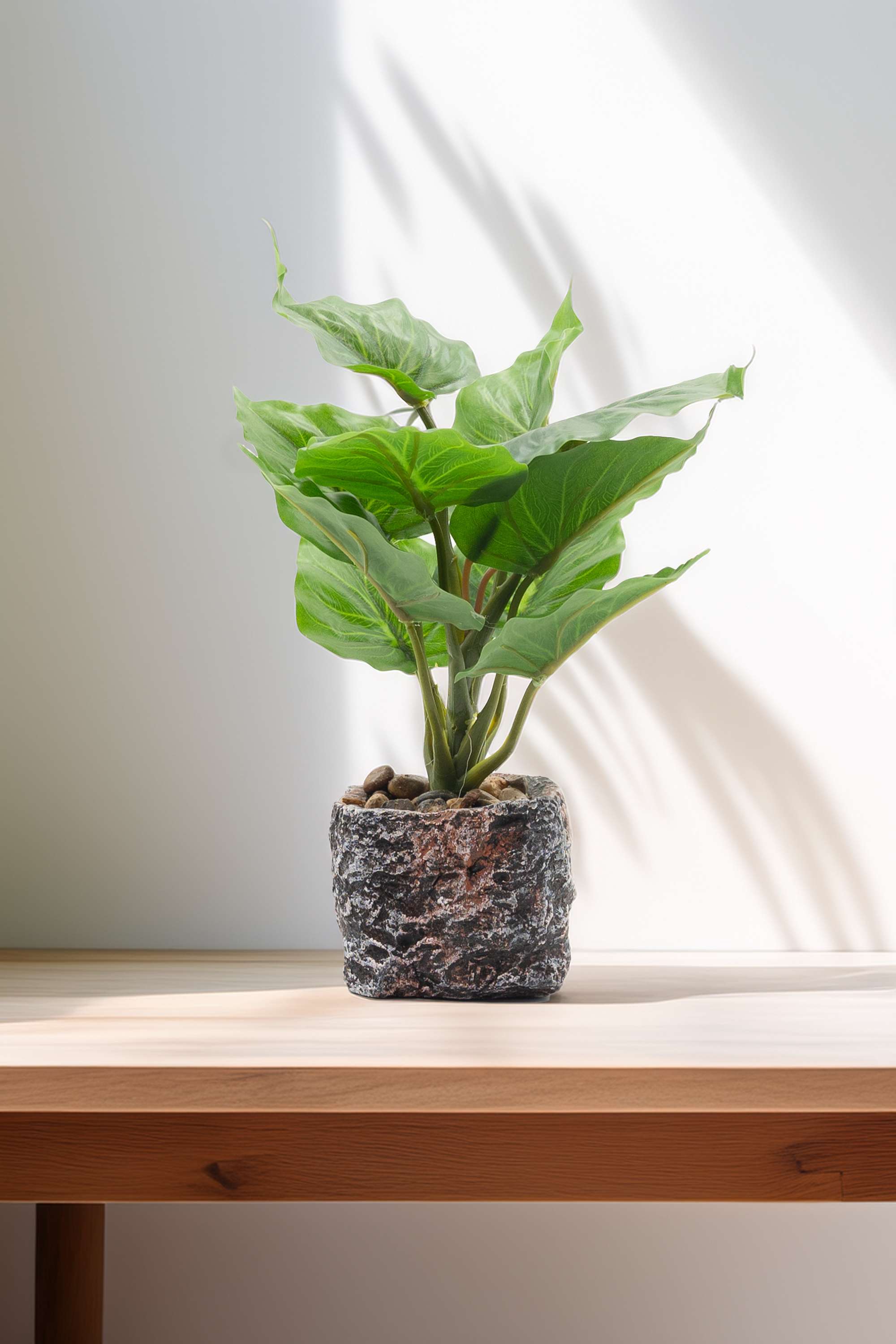 Everera-Rock-Textured-Ceramic-Potted-Plant-Green-28Cm