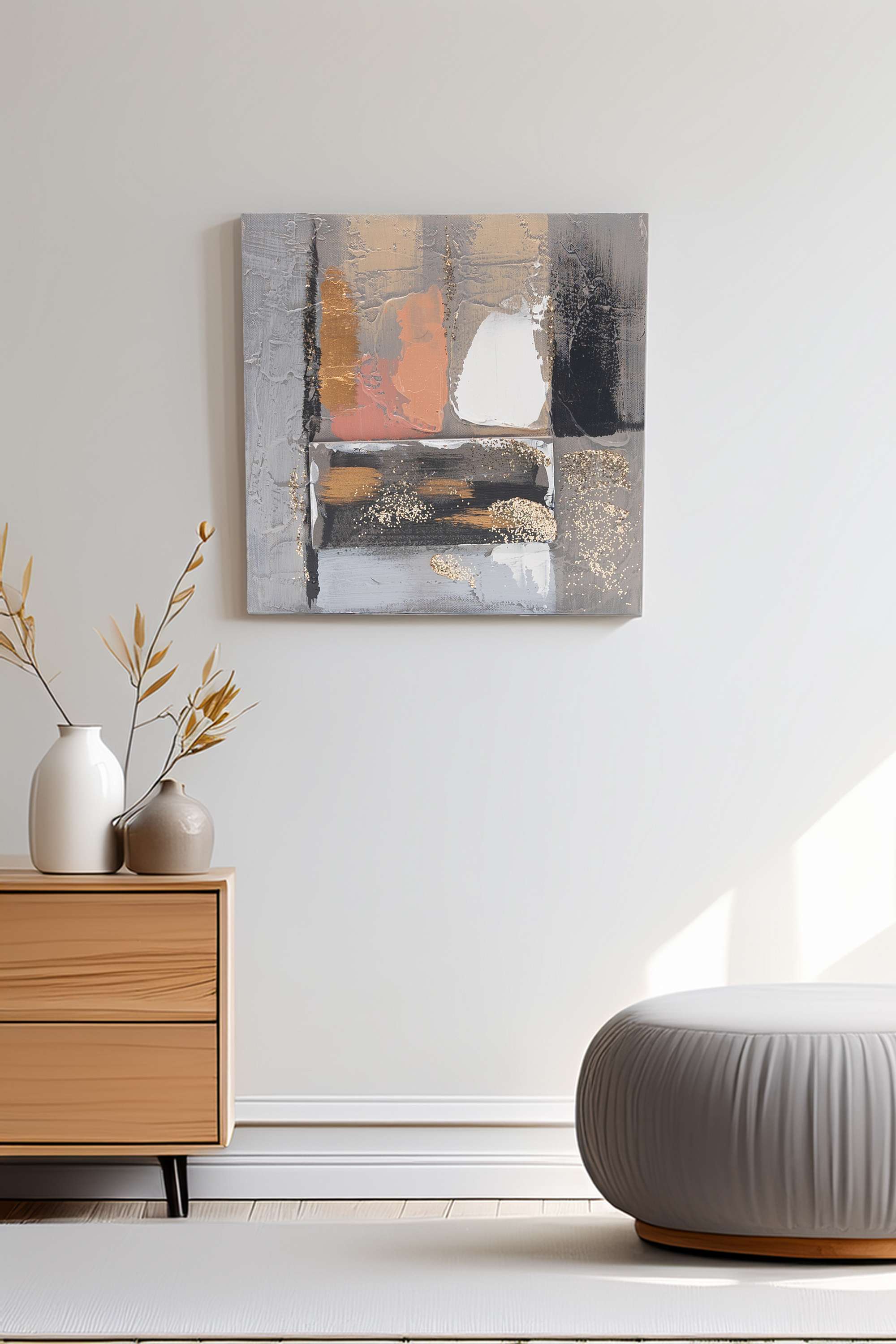 Edith-Abstract-Canvas-Hand-Painting-Brown-30X30Cm