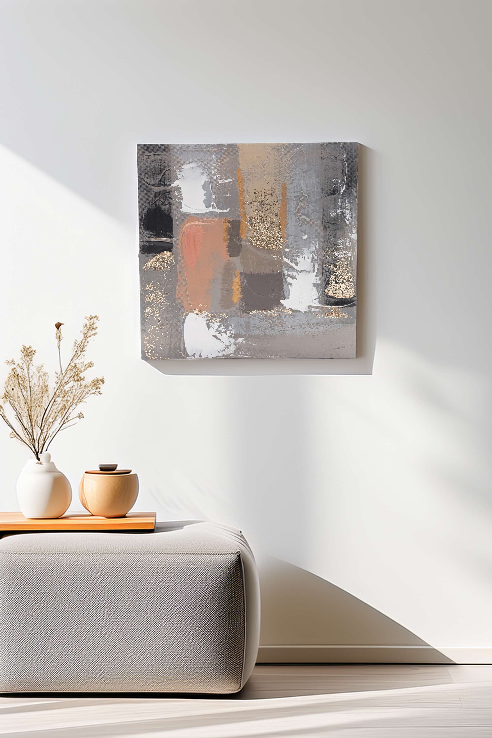 Edith-Abstract-Canvas-Hand-Painting-Brown-30X30Cm