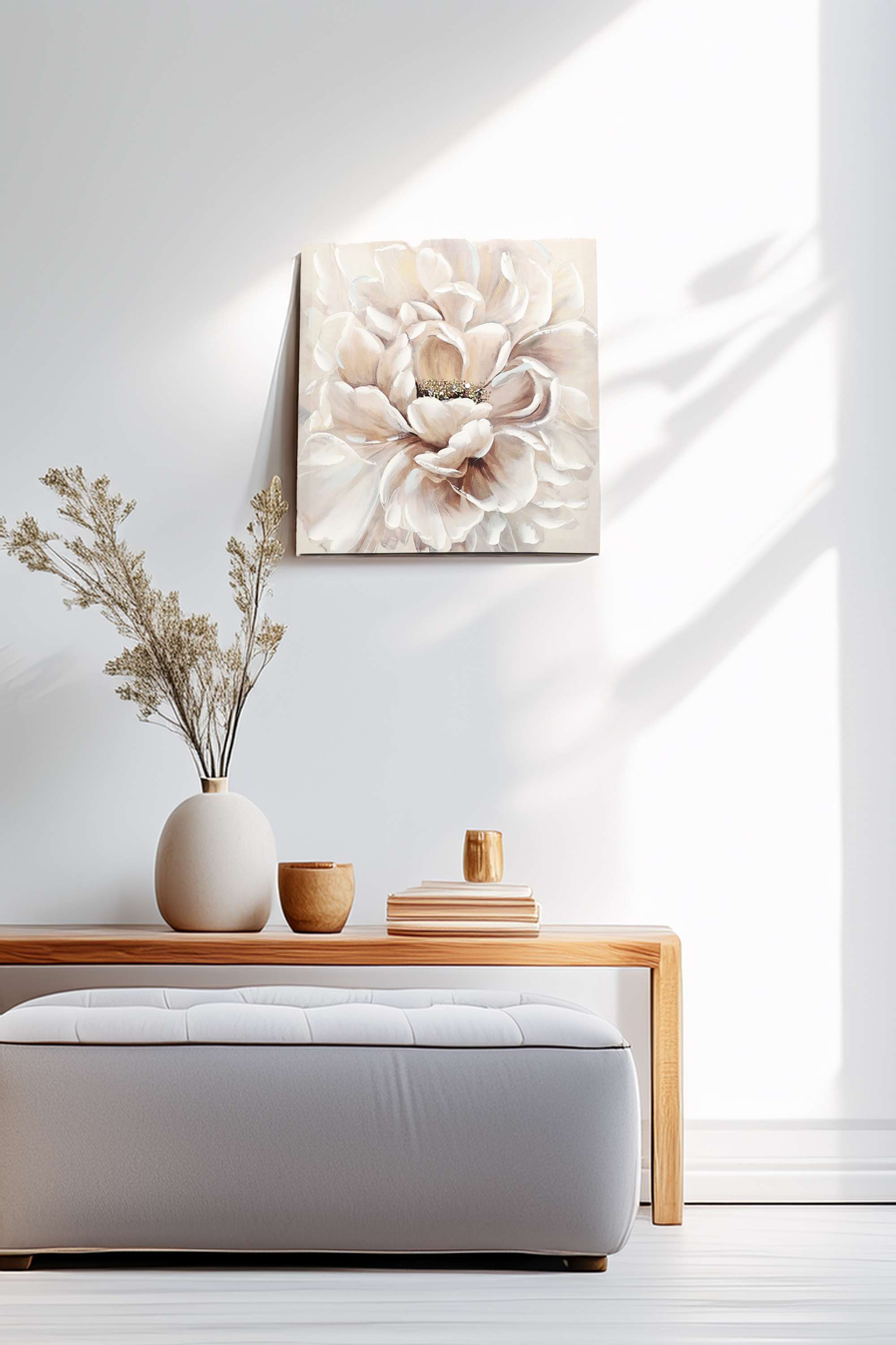 Edith-Floral-Canvas-Hand-Painting-Blush-40X40Cm