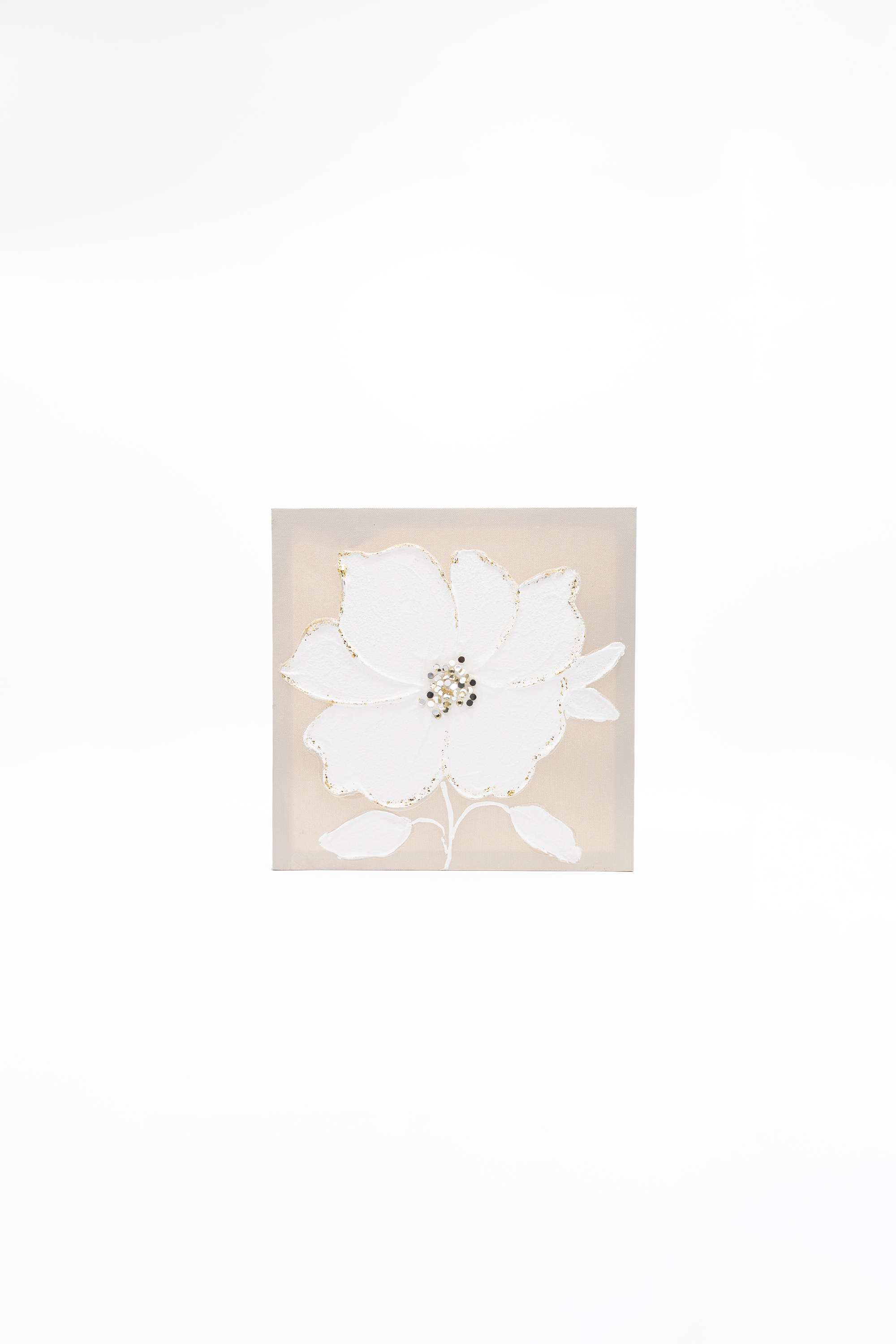 Edith-Floral-Canvas-Hand-Painting-Beig-30X30Cm